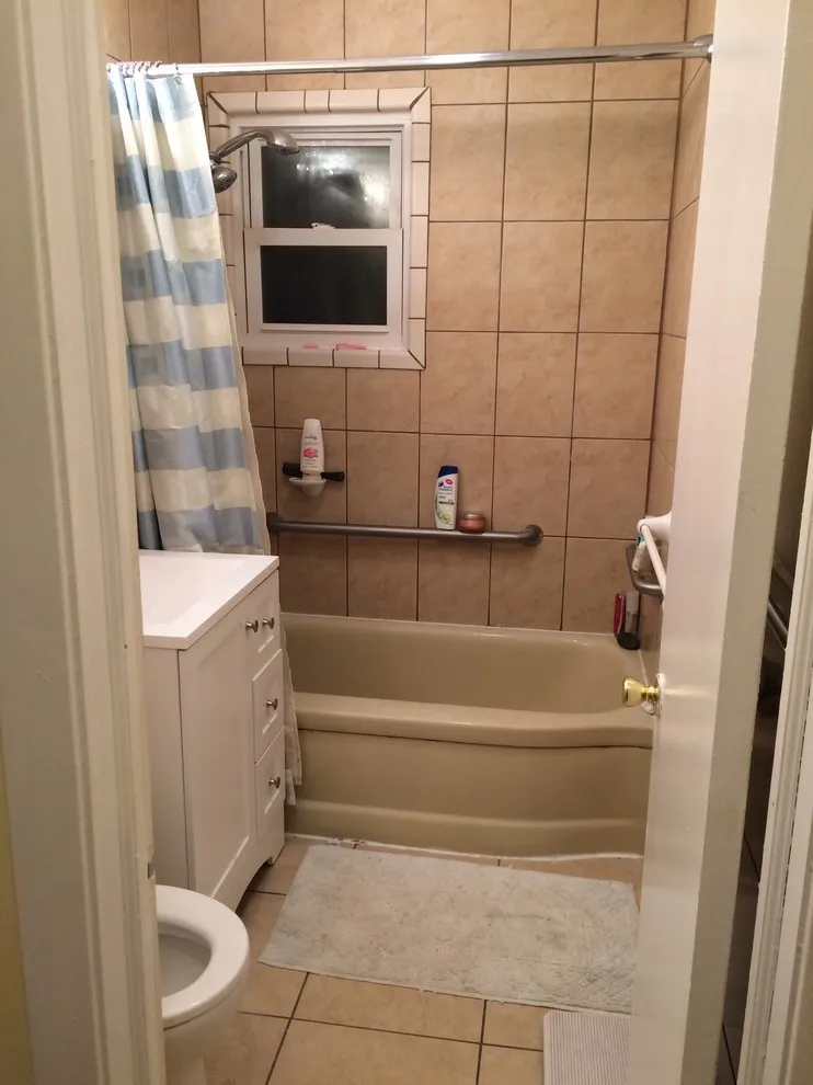 Small cramped bathroom that no longer works for the homeowner